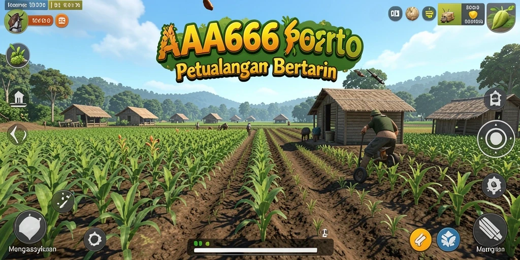 Tampilan gameplay AA666 yang menarik dengan elemen pertanian.