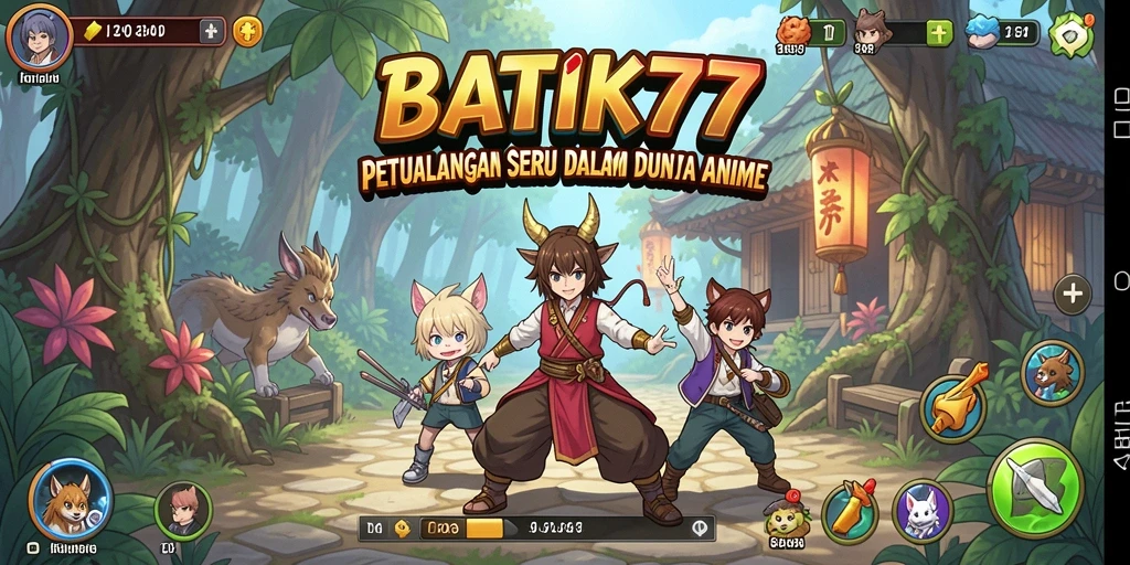 Tampilan gameplay BATIK77 yang seru, penuh aksi dan karakter menarik.