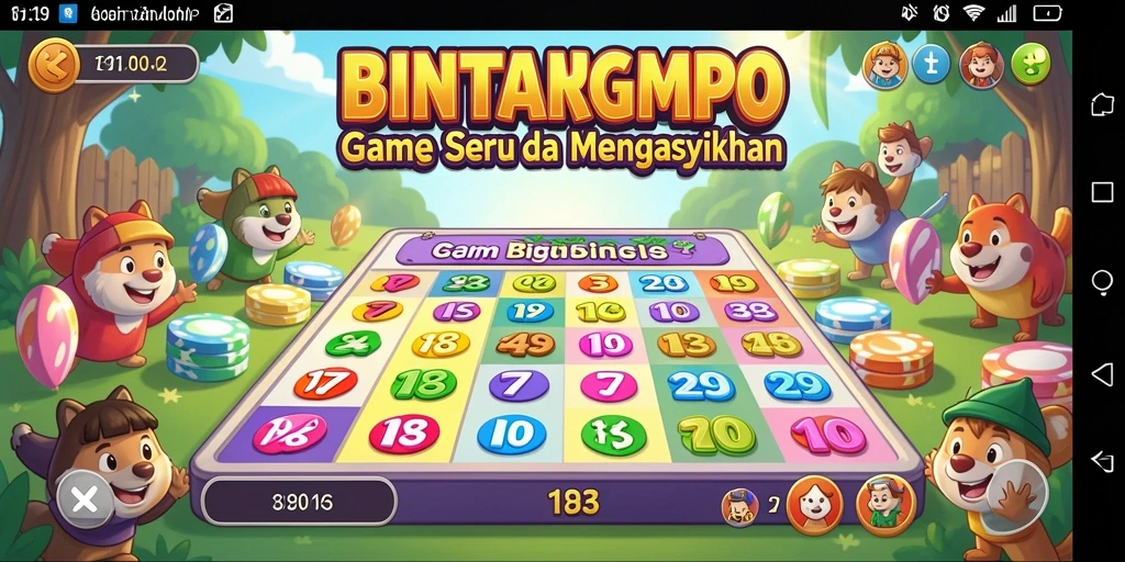 Screenshot gameplay BINTANGMPO menunjukkan keseruan permainan Bingo.