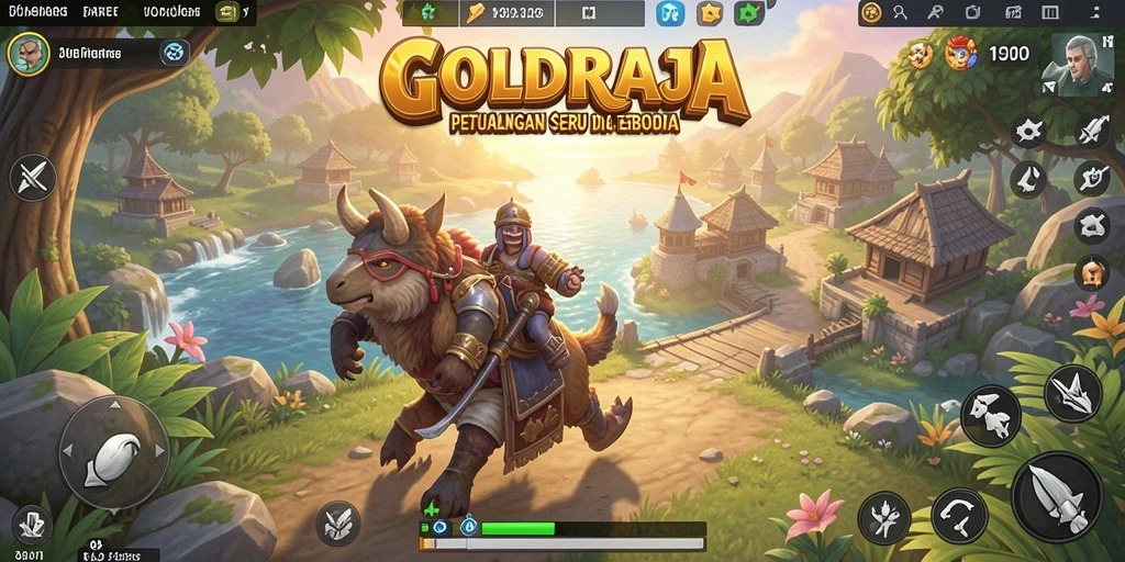 Tampilan gameplay GOLDRAJA yang menakjubkan dalam dunia terbuka.