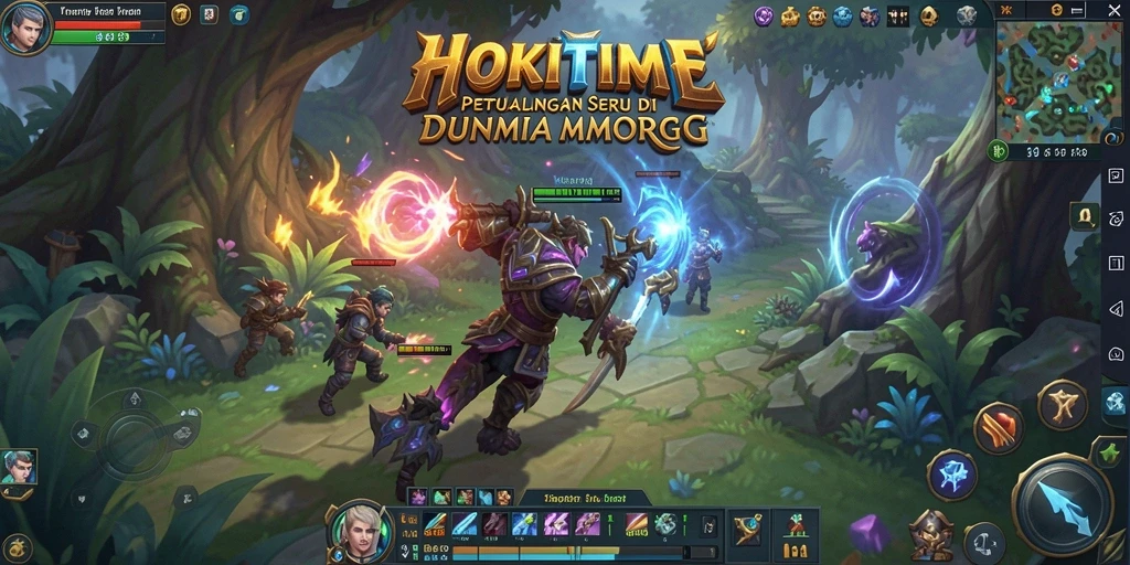 Gambar gameplay seru HOKITIME menunjukkan petualangan MMORPG yang mendalam.