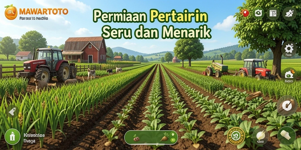 Tampilan gameplay seru di MAWARTOTO dengan aktivitas bertani.