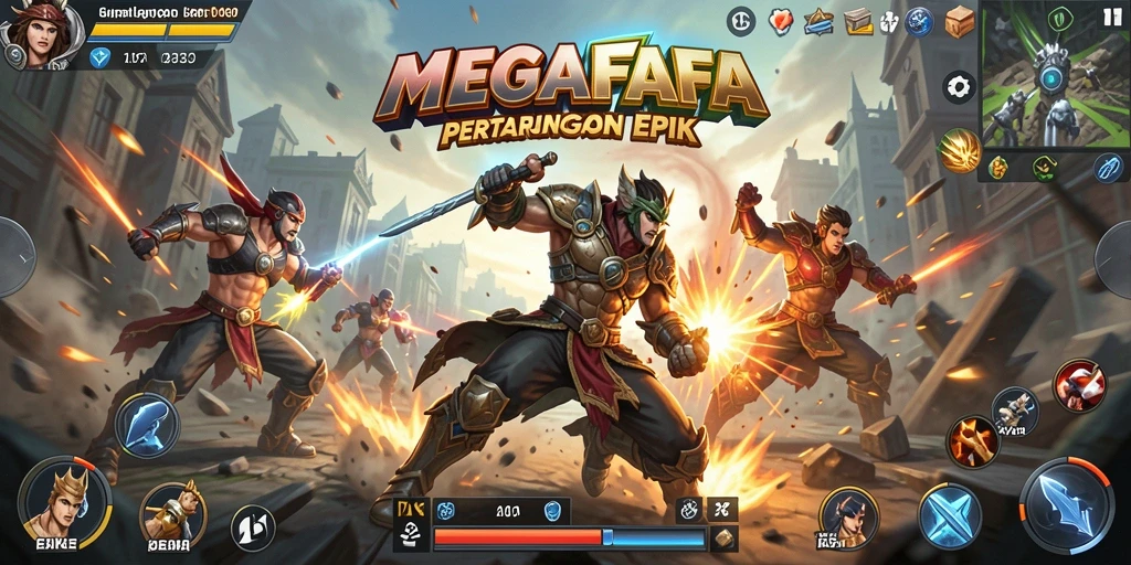 Tampilan menegangkan dari gameplay MEGAFAFA yang penuh aksi.