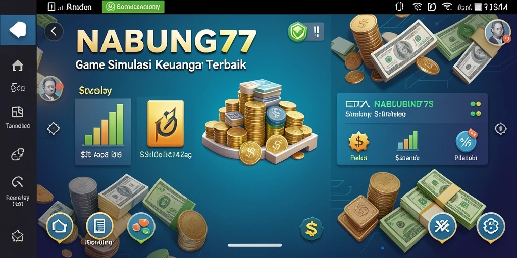 Tampilan gameplay NABUNG77 yang menarik dengan elemen simulasi keuangan.