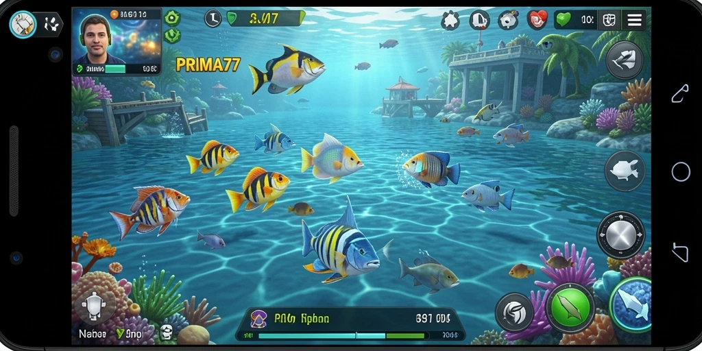 Tampilan menarik dari gameplay PRIMA77 yang penuh aksi Tembak Ikan.