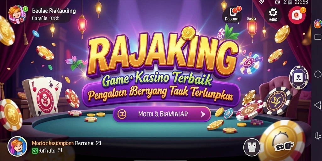 Tangkapan layar utama RAJAKING menunjukkan gameplay kasino yang mengasyikkan.