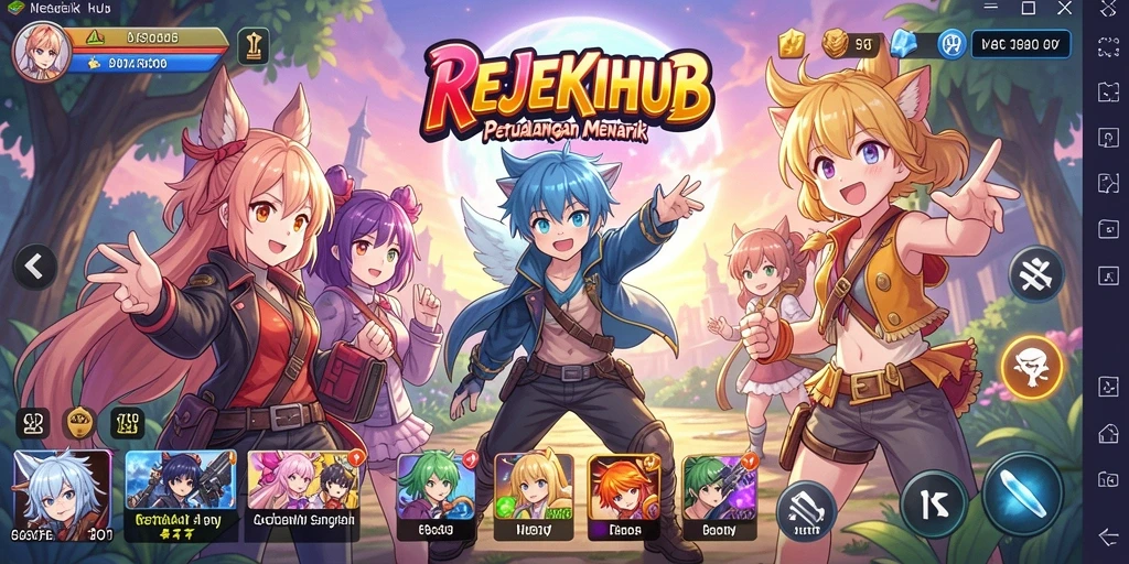 Tampilan menarik dari gameplay REJEKIHUB dengan karakter Anime.