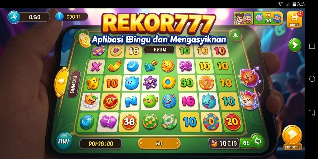 Tampilan menarik dari gameplay Bingo REKOR777 yang penuh warna.