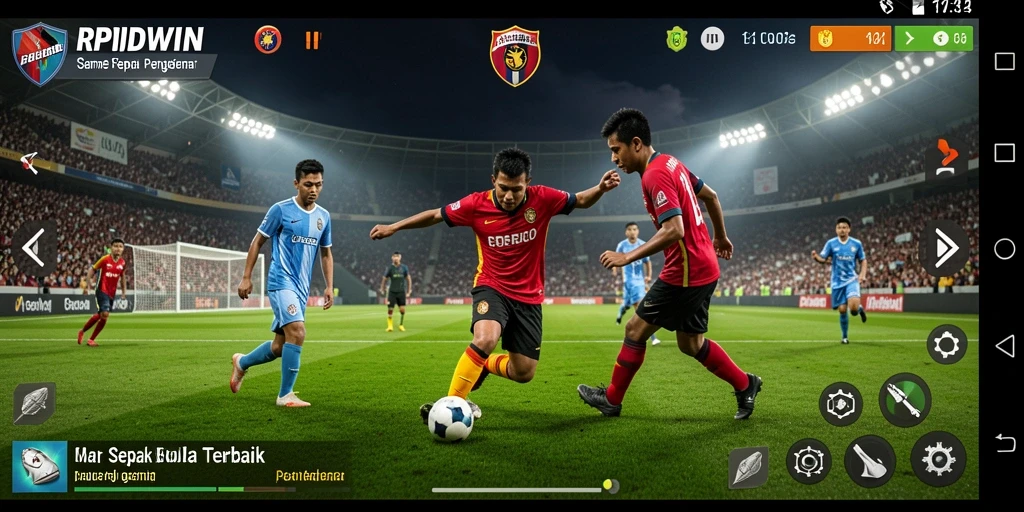 Tangkapan layar RPIDWIN menampilkan aksi seru di lapangan sepak bola.