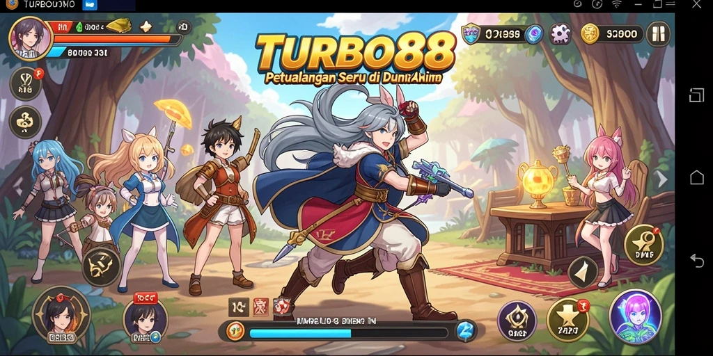 Tampilan gameplay dari TURBO88 yang seru dan penuh warna.