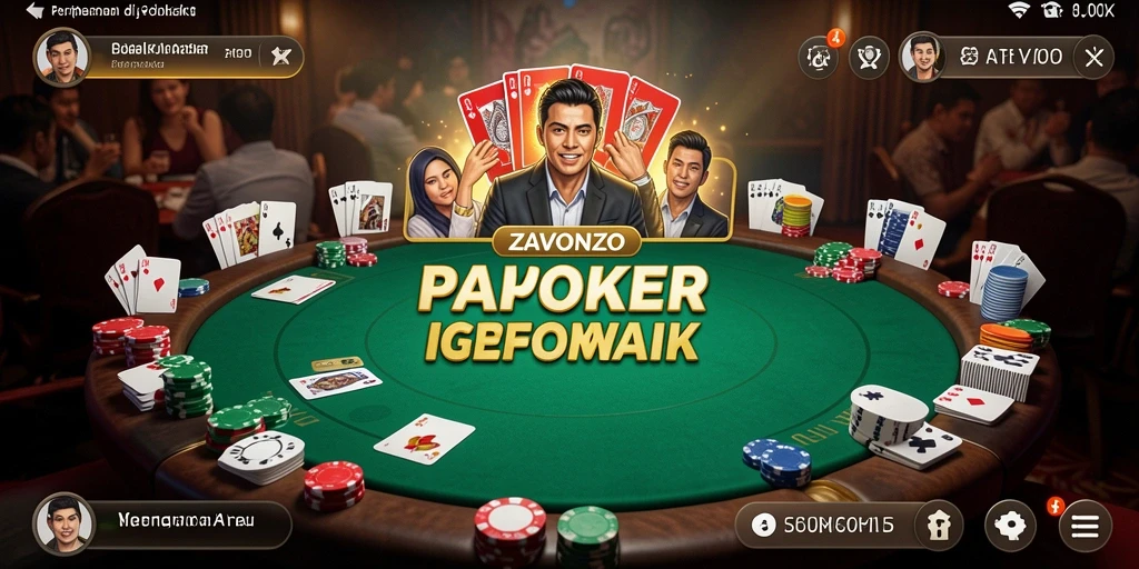 Screenshot gameplay ZAVONZO menampilkan keseruan permainan Poker.